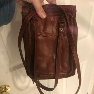 Derek Alexander supple leather crossbody and organizer in Brandy